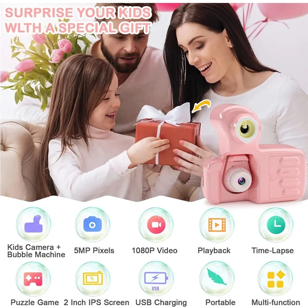Brand new super cute kid camera bubble machine